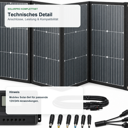 DOKIO 160W Faltbares Solar-Kit für Camping & Wohnmobil - Detailbild