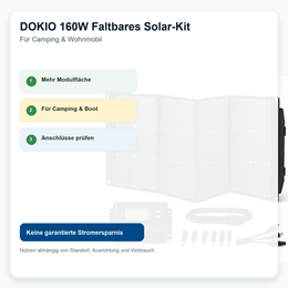 DOKIO 160W Faltbares Solar-Kit für Camping & Wohnmobil - Vorteile und Hinweise