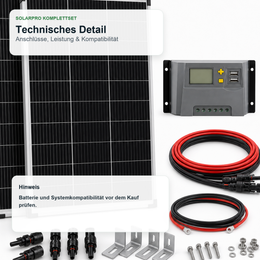 ECO-WORTHY Offgrid Solarset mit Laderegler & Halterung - Detailbild