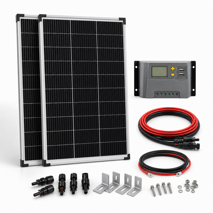 ECO-WORTHY Offgrid Solarset mit Laderegler & Halterung - Hauptbild ohne Text