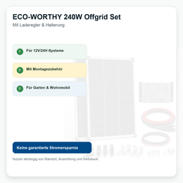 ECO-WORTHY Offgrid Solarset mit Laderegler & Halterung - Vorteile und Hinweise