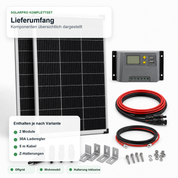 ECO-WORTHY Offgrid Solarset mit Laderegler & Halterung - Lieferumfang