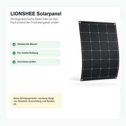 LIONSHEE Ultraleichtes Solarpanel - Vorteile und Hinweise