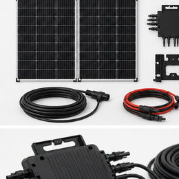 Solakon 1000W Balkonkraftwerk Komplettset mit 10m Anschlusskabel - Detailbild von Solarmodul oder Wechselrichter