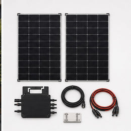 Solakon 900W Balkonkraftwerk Komplettset mit 3m Anschlusskabel - Lieferumfang mit Modulen Wechselrichter und Kabeln