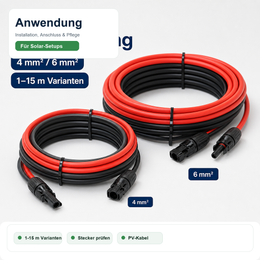 Solarkabel Verlängerung 4 mm² / 6 mm² - Anwendung
