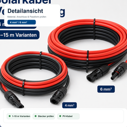 Solarkabel Verlängerung 4 mm² / 6 mm² - Detailansicht