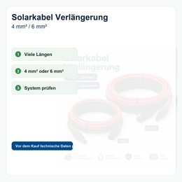 Solarkabel Verlängerung 4 mm² / 6 mm² - Vorteile und Hinweise