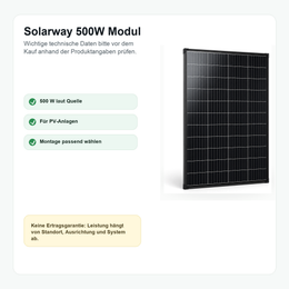 Solarway 500W JA Solar Solarmodul - Vorteile und Hinweise