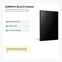 SUNNIVA BLACK Bifaziales Solarmodul - Vorteile und Hinweise