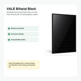VALE Bifazial Black Solarmodul - Vorteile und Hinweise