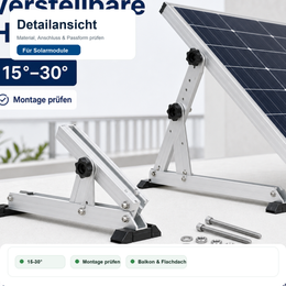 Verstellbare Balkonkraftwerk-Halterung - Detailansicht