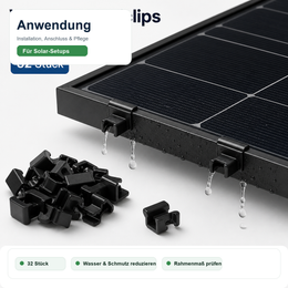 Wasserablaufclips für Solarmodule - Anwendung